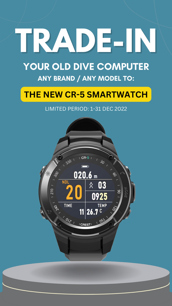 DIVESEA TRADE IN PROMO CREST CR-5 DIVE COMPUTER & SMARTWATCH
