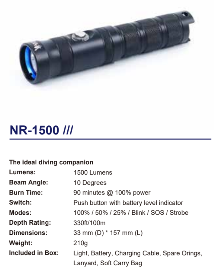 Kraken Dive Lights NR-1500