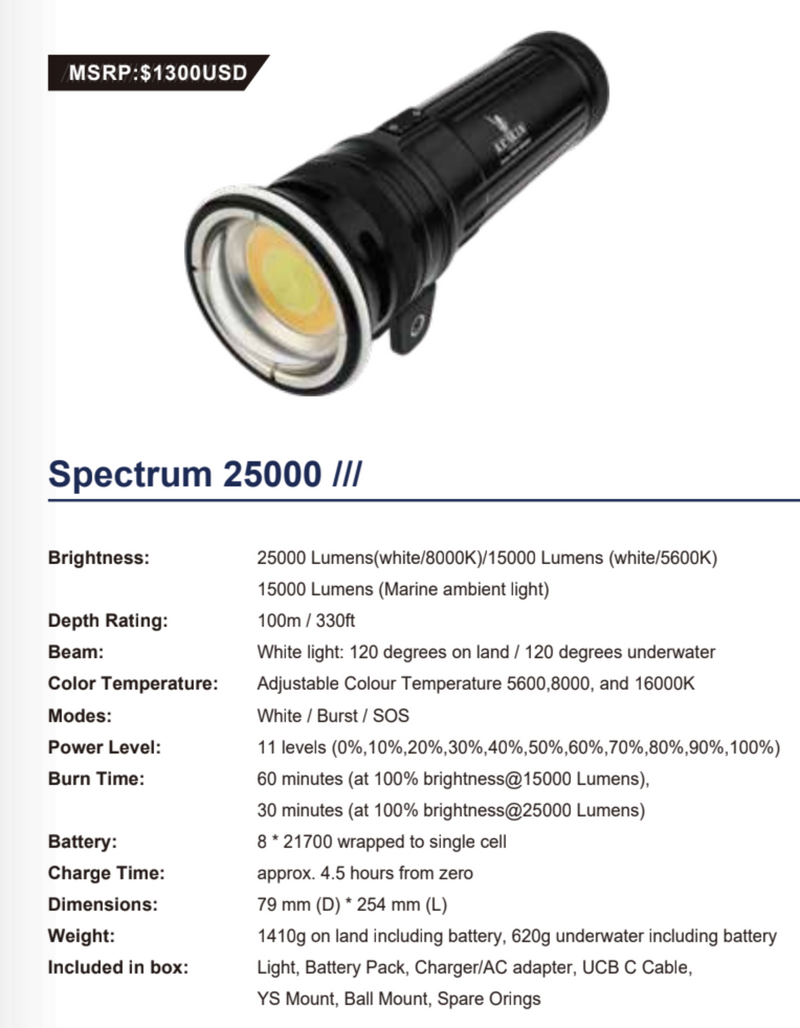 Kraken Spectrum 25000 Photo & Video Light