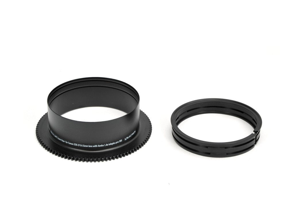 Nauticam RC815-Z+1.4xTC Zoom Gear for Canon EOS EF 8-15mm lens with Kenko 1.4x teleplus pro 300