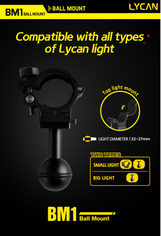 Lycan BM1 Ball Mount for Dive Light